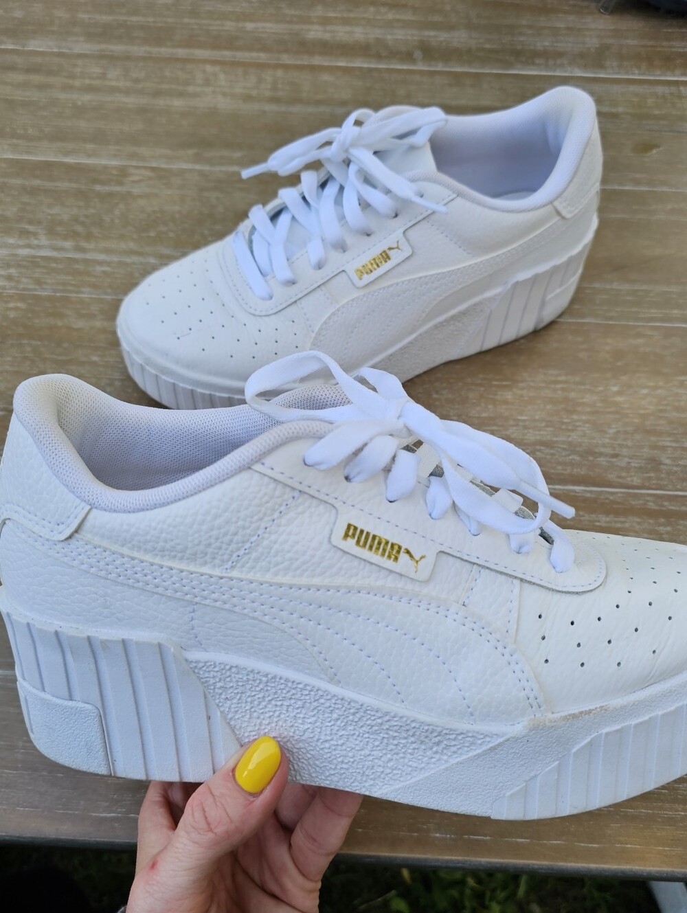 Puma White Platform Sneakers 7.5 W